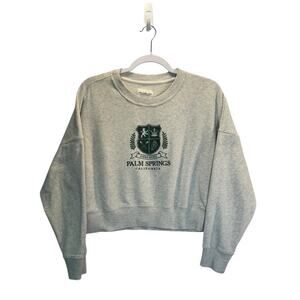 Abercrombie & Fitch Womens Cropped Sweatshirt Palm Springs Crest Resort Preppy M